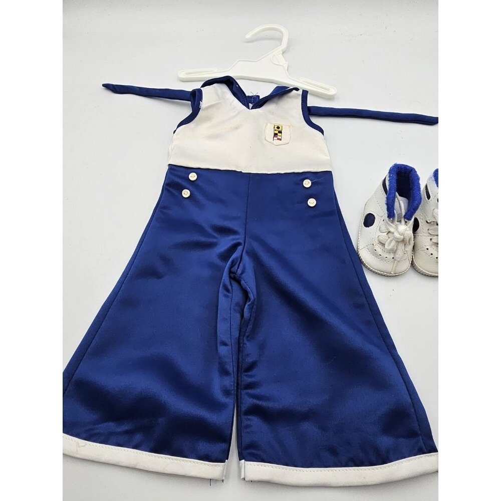 AMERICAN GIRL DOLL KIT SAILOR BEACH PJ PAJAMAS  BLUE WHITE RETIRED w/ Sneakers - Picture 3 of 5